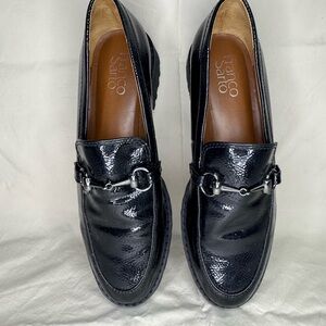 Franco Sarto Black Leather Loafers